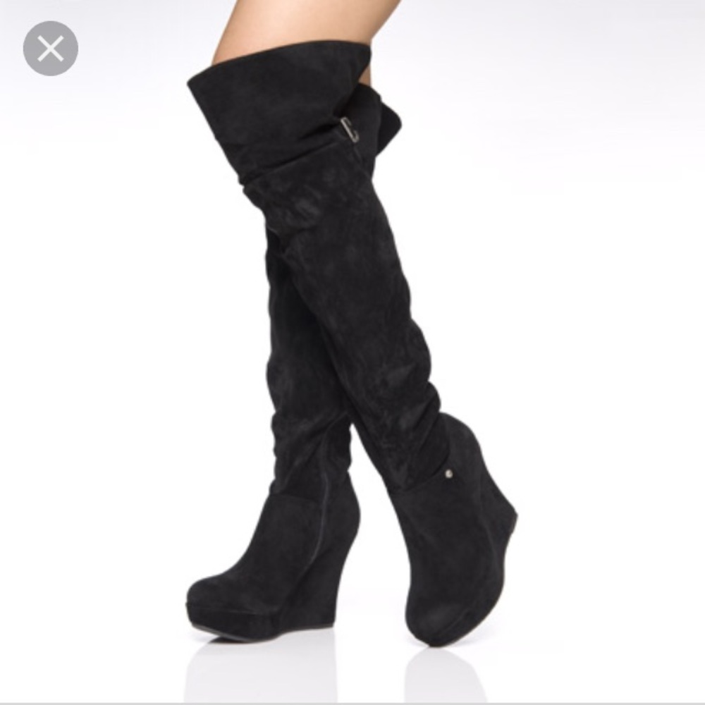 Over the knee wedge boot
